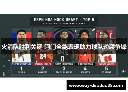 火箭队胜利关键 阿门全能表现助力球队逆袭争锋 火箭队胜利关键 阿门全能表现助力球队逆袭争锋